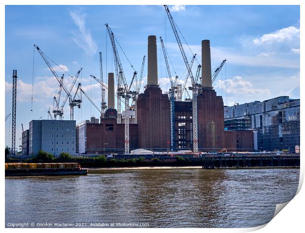 Building Work begins on Battersea Power Station Print by Gordon Maclaren