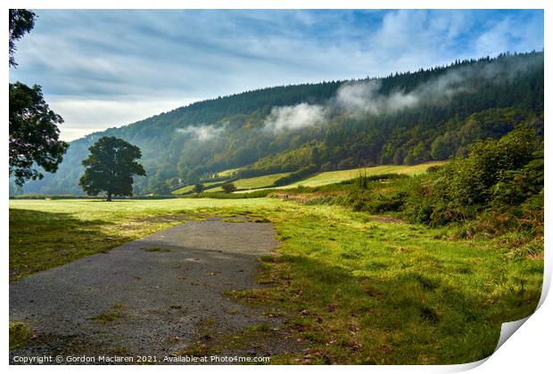 Dragon's Breath over the landscape near Llyswen, Brecon Beacons Print by Gordon Maclaren