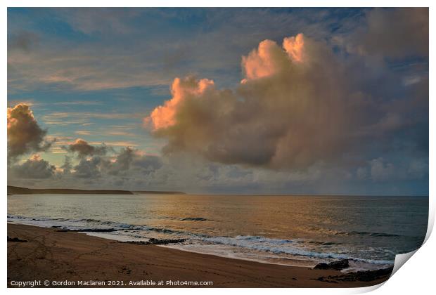 A beautiful Cornish sunrise photographed from Porthleven beach Print by Gordon Maclaren