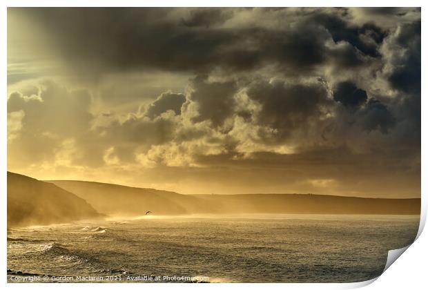 Sunrise over the Cornish coast  Print by Gordon Maclaren