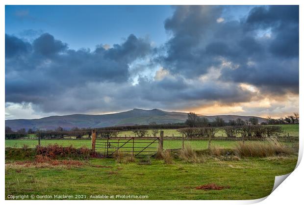 Pen y Fan Winter Sunset Print by Gordon Maclaren