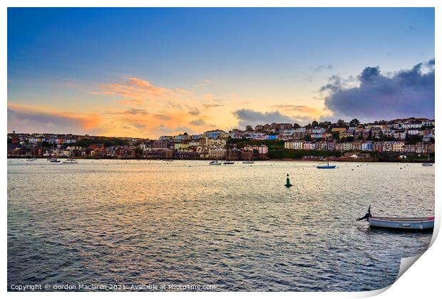 Beautiful Winter Sunset over Falmouth Harbour Print by Gordon Maclaren