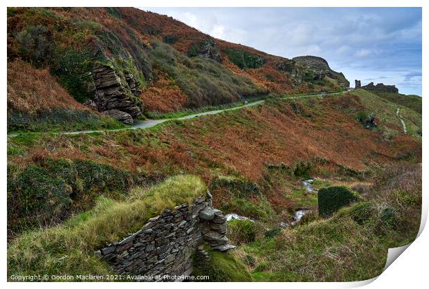 The path to Tintagel Castle, Cornwall Print by Gordon Maclaren