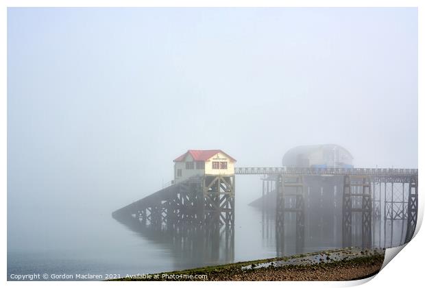 Mumbles Lifeboat Stations in the fog Print by Gordon Maclaren