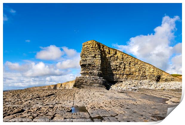 Nash Point Beach Glamorgan Heritage Coast Print by Gordon Maclaren