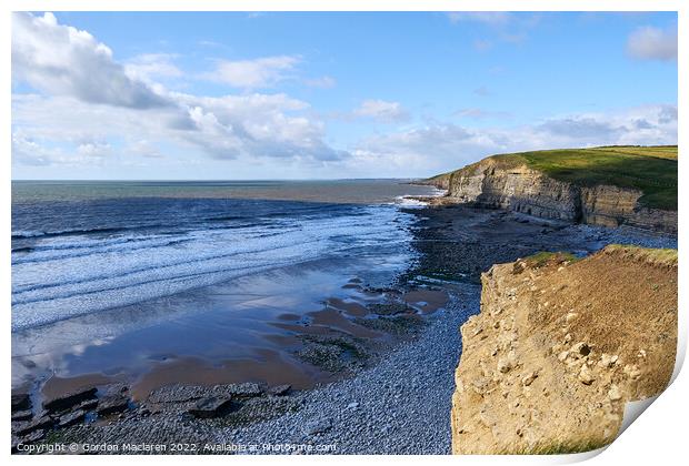 Dunraven Bay on the Glamorgan Heritage Coast Print by Gordon Maclaren