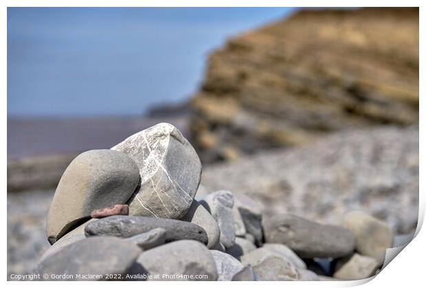 Rock Formation, Kilve Beach, Somerset, England Print by Gordon Maclaren