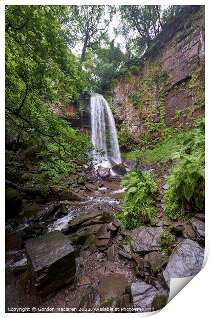 Melincourt Falls, Resolven, Neath, South Wales Print by Gordon Maclaren