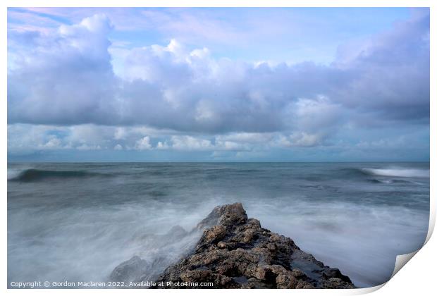 Crashing Waves Porthleven Cornwall Print by Gordon Maclaren