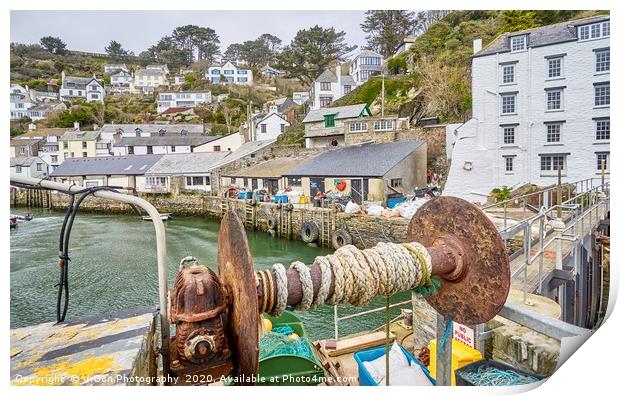 Polperro Harbour Cornwall Print by Gordon Maclaren