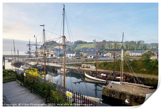 Tall Ships Charlestown Print by Gordon Maclaren