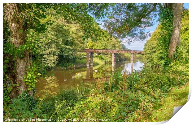 Redbrook Bridge on the River Wye Print by Gordon Maclaren