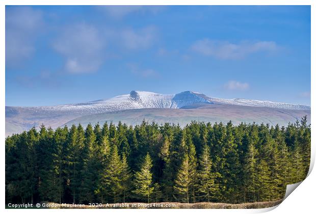 Snow on Pen y Fan Print by Gordon Maclaren