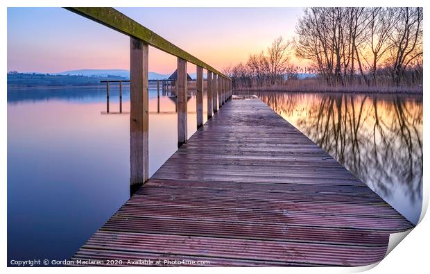 Sunset Llangorse Lake Print by Gordon Maclaren