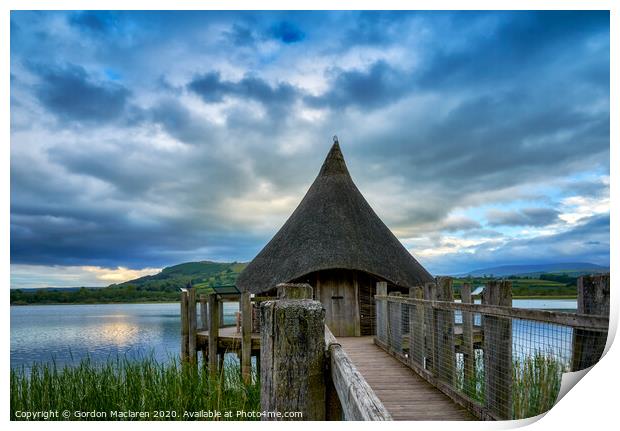 The Crannog Llangorse Lake Brecon Beacons Print by Gordon Maclaren