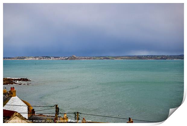 St Michaels Mount from Mousehole Print by Gordon Maclaren