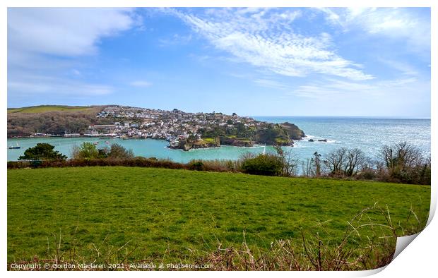 Polruan on the banks of the River Fowey Print by Gordon Maclaren