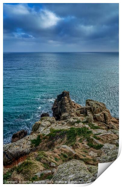 Looking out to the English Channel from the Cornish Coast Print by Gordon Maclaren