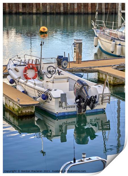 Boats moored in Padstow Harbour, Cornwall  Print by Gordon Maclaren