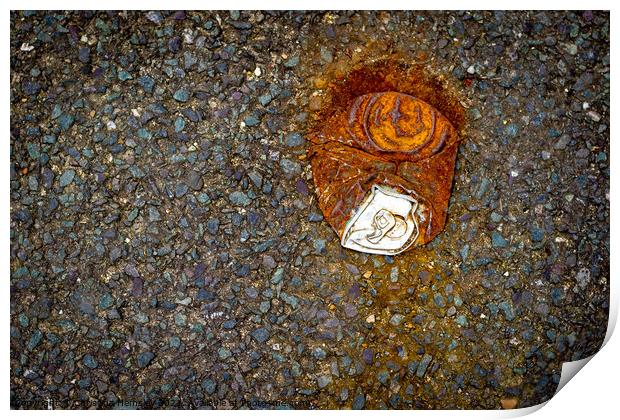 A discarded soda can Print by Christina Hemsley
