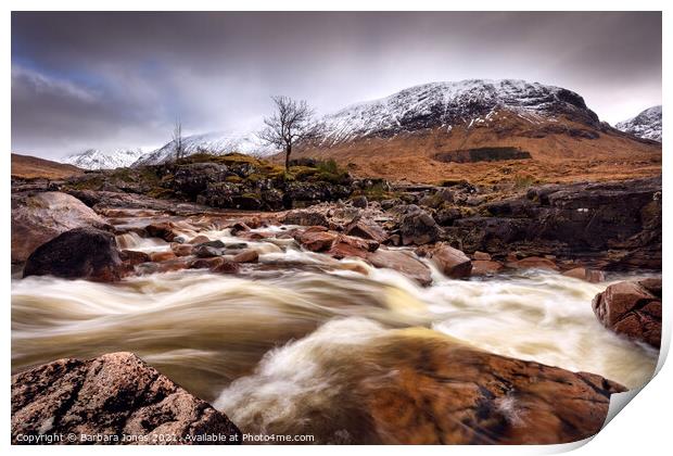 The Raging Power of the River Etive. Print by Barbara Jones