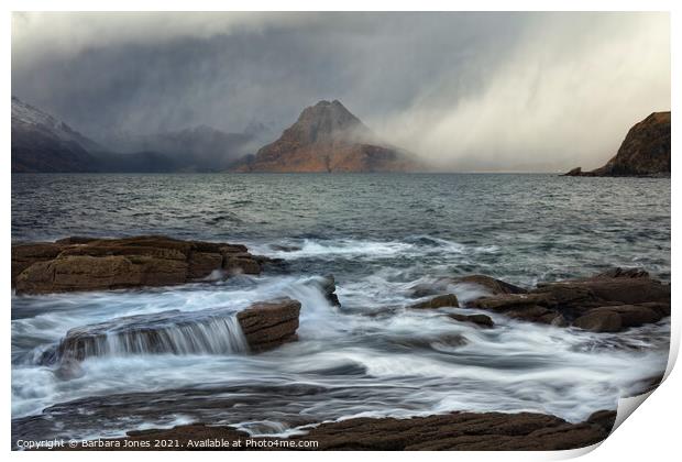 Hail Showers  Elgol Isle of Skye Scotland Print by Barbara Jones