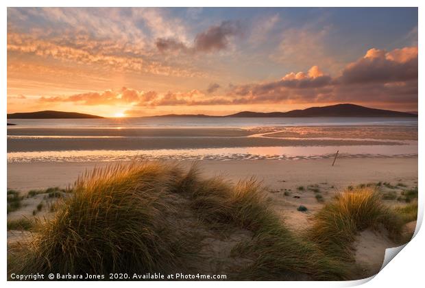 Isle of Harris Sunset at Seilebost Scotland Print by Barbara Jones