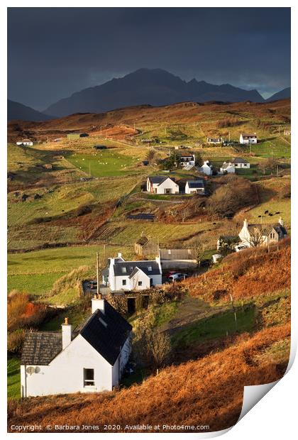 Tarskavaig and Blaven  Isle of Skye .  Print by Barbara Jones