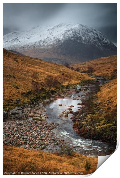 Glen Etive Moody Scene Scottish Highlands. Print by Barbara Jones