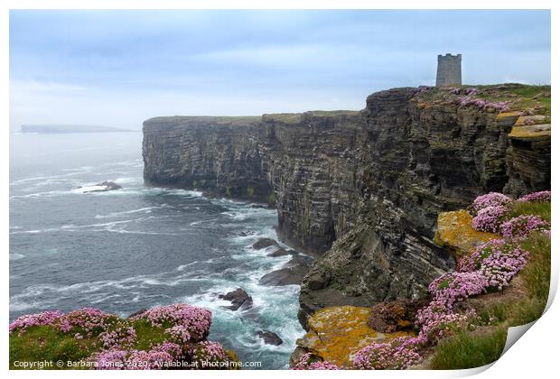 Marwick Head in Summer Orkney Isles Scotland Print by Barbara Jones