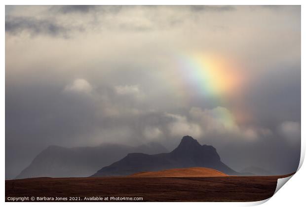 Stac Pollaidh Rainbow Coigach Scotland Print by Barbara Jones
