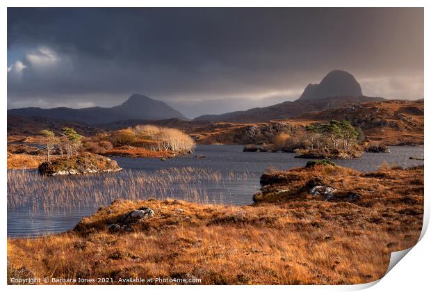 Majestic Suilven and Canisp Print by Barbara Jones
