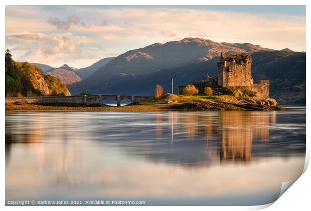 Loch Duich Eilean Donan Castle Reflection Scotland Print by Barbara Jones
