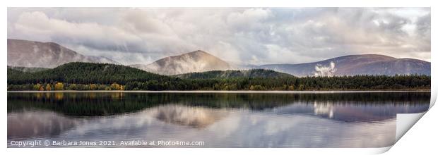 Loch Morlich Reflection Cairngorms NP Scotland. Print by Barbara Jones