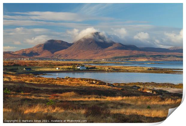 Beinn na Caillich Red Cuillin  Skye Scotland Print by Barbara Jones