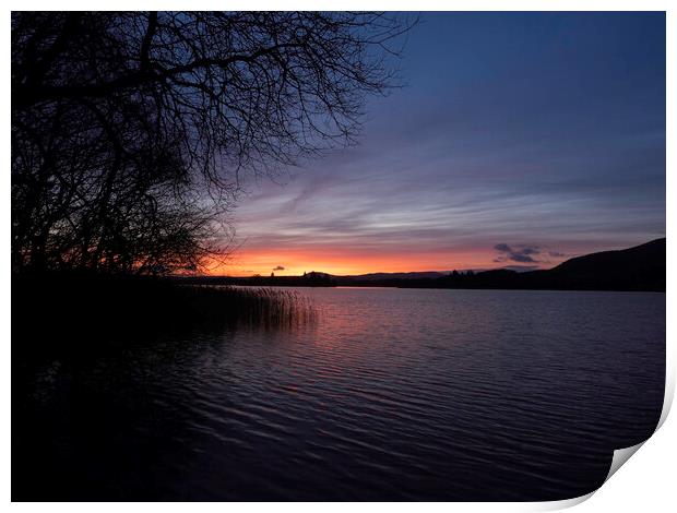 Lake of Menteith Sunset Print by Emma Dickson