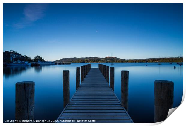 Jetty on Windermere at dawn Print by Richard O'Donoghue