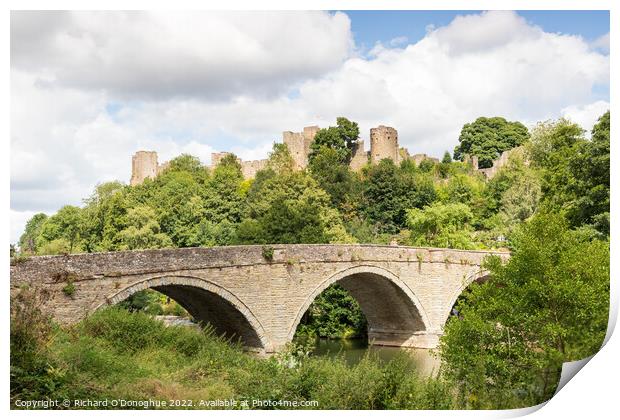 Ludlow Castle and Dinham Bridge Print by Richard O'Donoghue