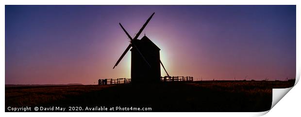Windmill sunset Mont Saint Michel Moulin de Moidre Print by David May