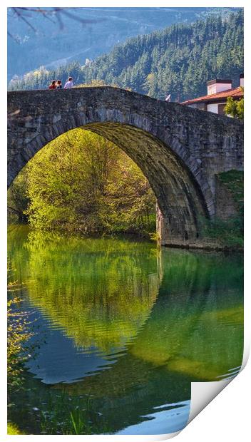 Medieval Bridge in Balmaseda Print by Steven Lennie