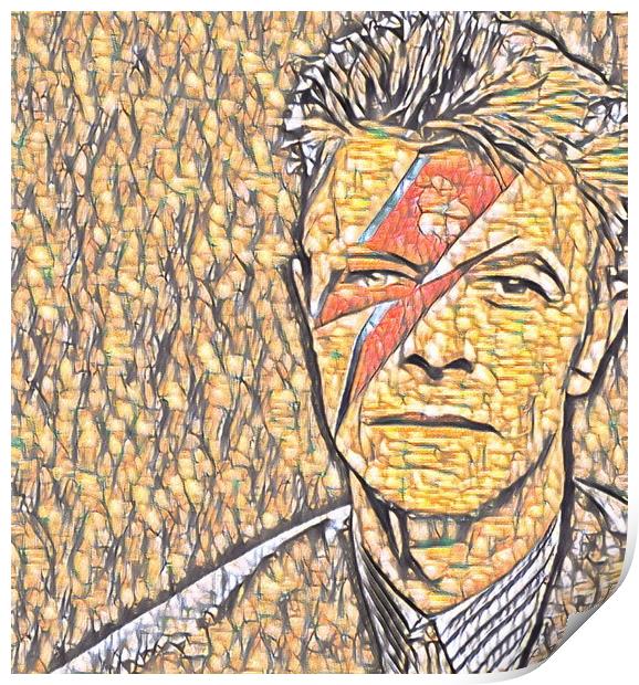 David Bowie Ziggy Stardust Style Artistic Print by Franca Valente