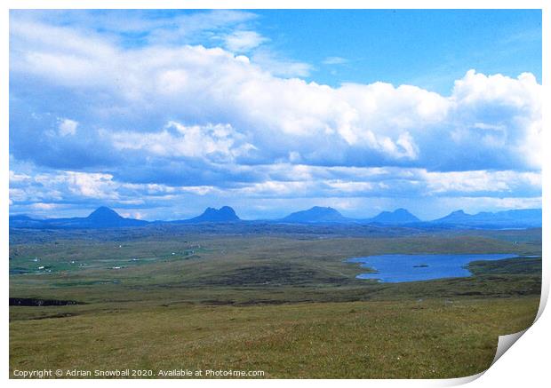 The mountains of Assynt Print by Adrian Snowball