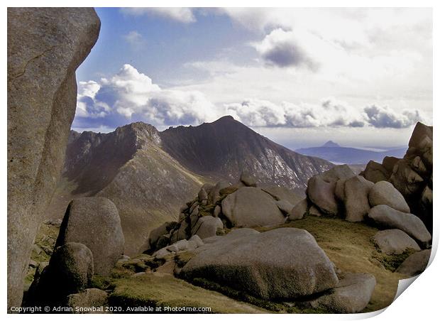 Goat Fell, Arran Print by Adrian Snowball