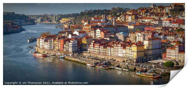 Porto and The River Douro  Print by Viv Thompson