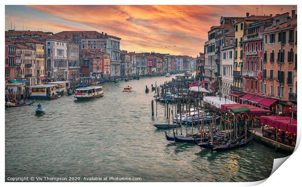 One Evening in Venice Print by Viv Thompson