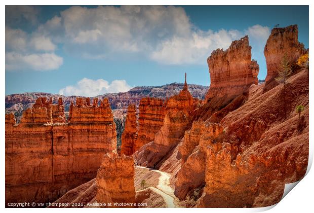 Descent into Bryce Canyon Print by Viv Thompson