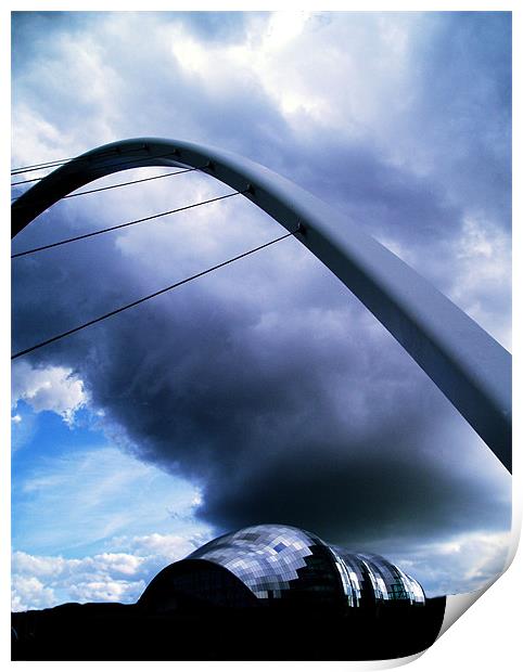 Tyne - Sage Millennium Bridge and Cloud  Print by David Turnbull