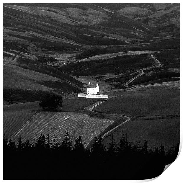 Landscape - Corgaff castle  Print by David Turnbull
