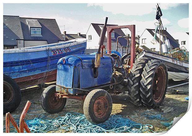 Coast - Blue tractor  Print by David Turnbull