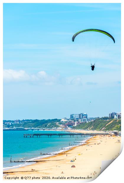 Paraglider flying in the sky, free time spent acti Print by Q77 photo